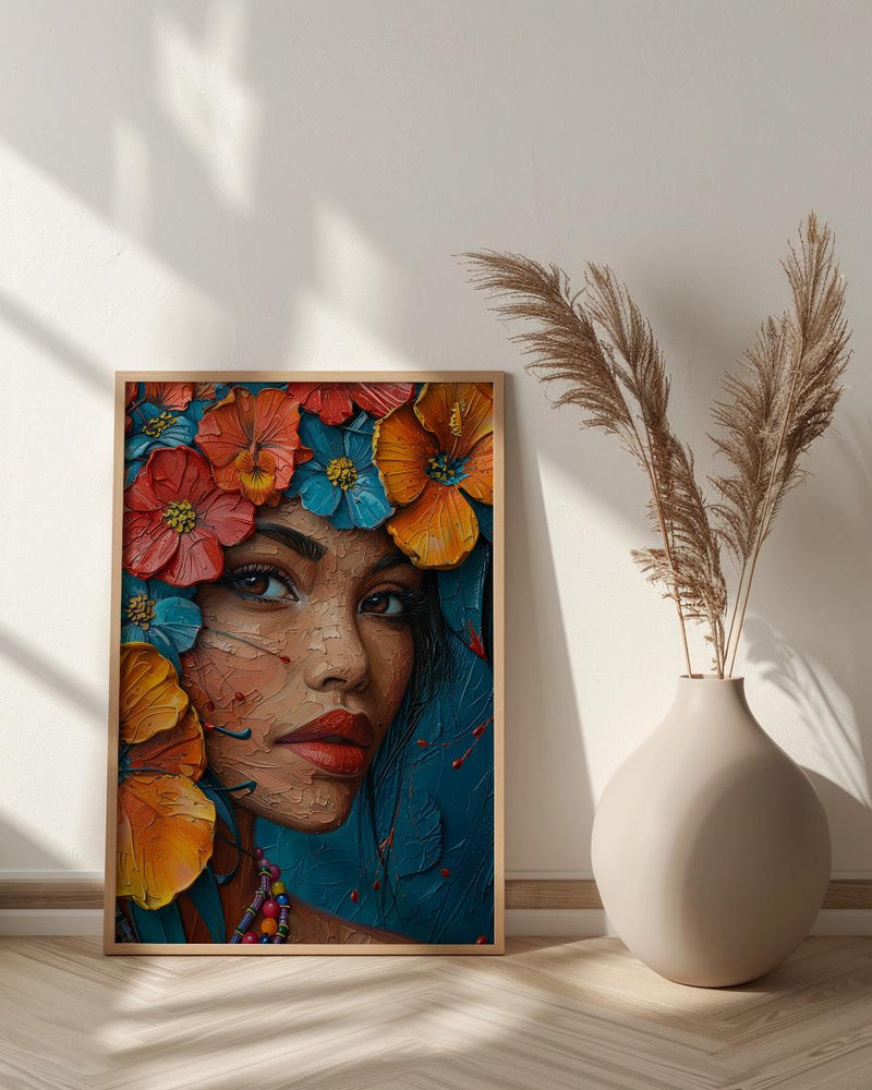 Tropical Floral Art, Mexican Bride Poster - Boho Decor