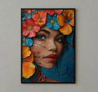 Tropical Floral Art, Mexican Bride Poster - Boho Decor