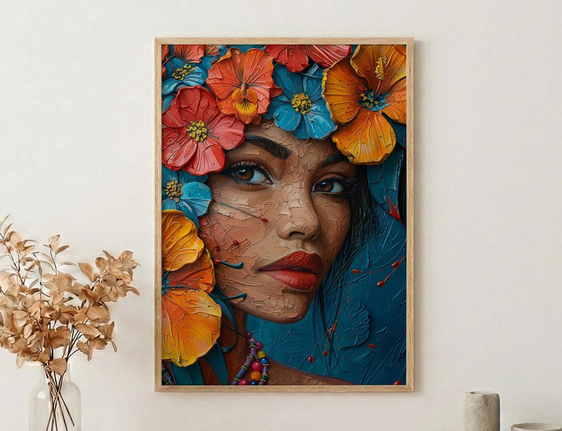 Tropical Floral Art, Mexican Bride Poster - Boho Decor