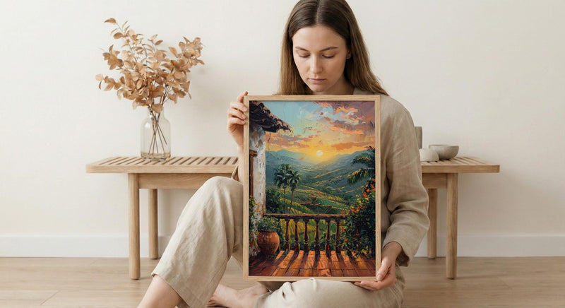Colombia Wall Art, Eje Cafetero Print - Latin America Decor, Impasto Coffee Region Poster