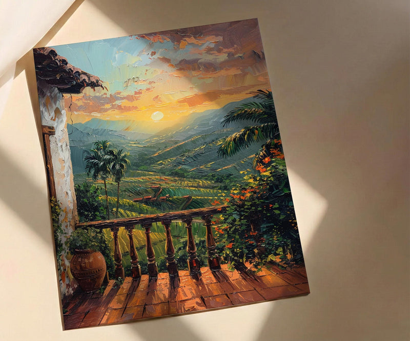 Colombia Wall Art, Eje Cafetero Print - Latin America Decor, Impasto Coffee Region Poster