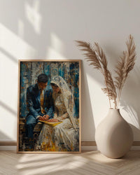 Nikkah Ceremony Art, Islamic Wedding Decor - Muslim Couple Gift
