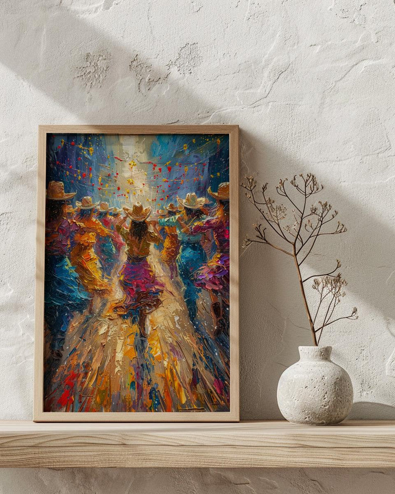 Texas Barn Dance Print, Line Dance Art - Country Wedding Decor