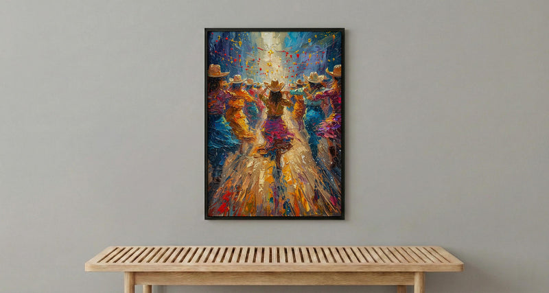 Texas Barn Dance Print, Line Dance Art - Country Wedding Decor