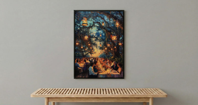 Southern Wedding Feast, Backyard Reception Art - Newlywed Gift