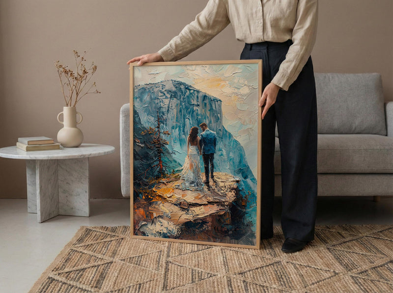 Yosemite Elopement Art Print, National Park Decor - Newlywed Gift