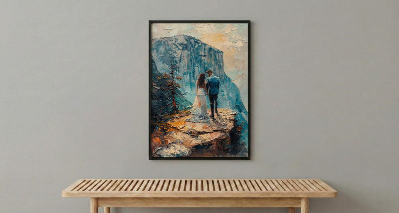 Yosemite Elopement Art Print, National Park Decor - Newlywed Gift