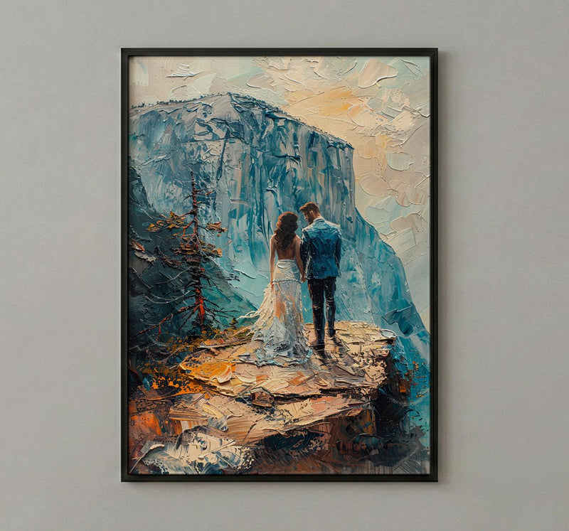 Yosemite Elopement Art Print, National Park Decor - Newlywed Gift
