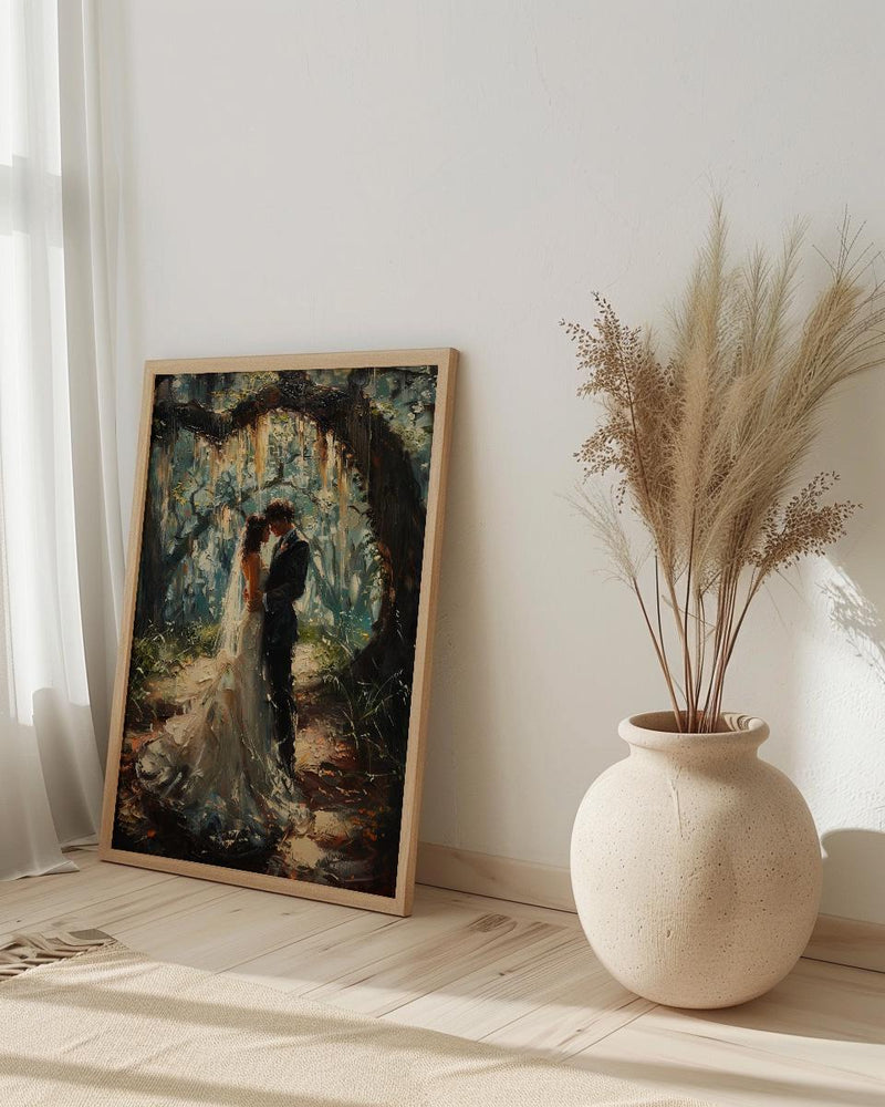 Southern Wedding Wall Art, Savannah Oak Tree Print - Romantic Gift