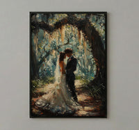 Southern Wedding Wall Art, Savannah Oak Tree Print - Romantic Gift