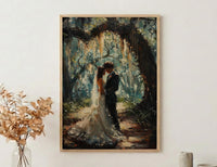 Southern Wedding Wall Art, Savannah Oak Tree Print - Romantic Gift