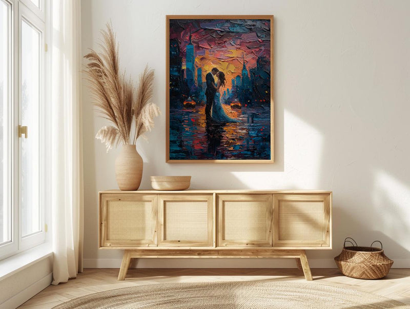 New York Elopement Art Print, NYC Skyline Poster - Urban Wedding Gift