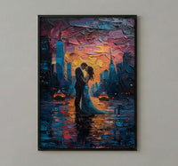 New York Elopement Art Print, NYC Skyline Poster - Urban Wedding Gift