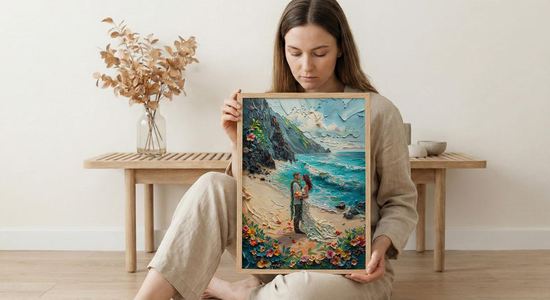 Hawaii Beach Wedding Wall Art, Maui Travel Poster - Tropical Honeymoon Art
