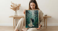 Moody Forest Poster, PNW Wedding Print - Twilight Nature Art