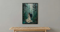 Moody Forest Poster, PNW Wedding Print - Twilight Nature Art