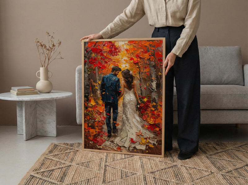 New England Fall Wall Art, Autumn Wedding Poster - Rustic Decor