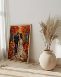 New England Fall Wall Art, Autumn Wedding Poster - Rustic Decor