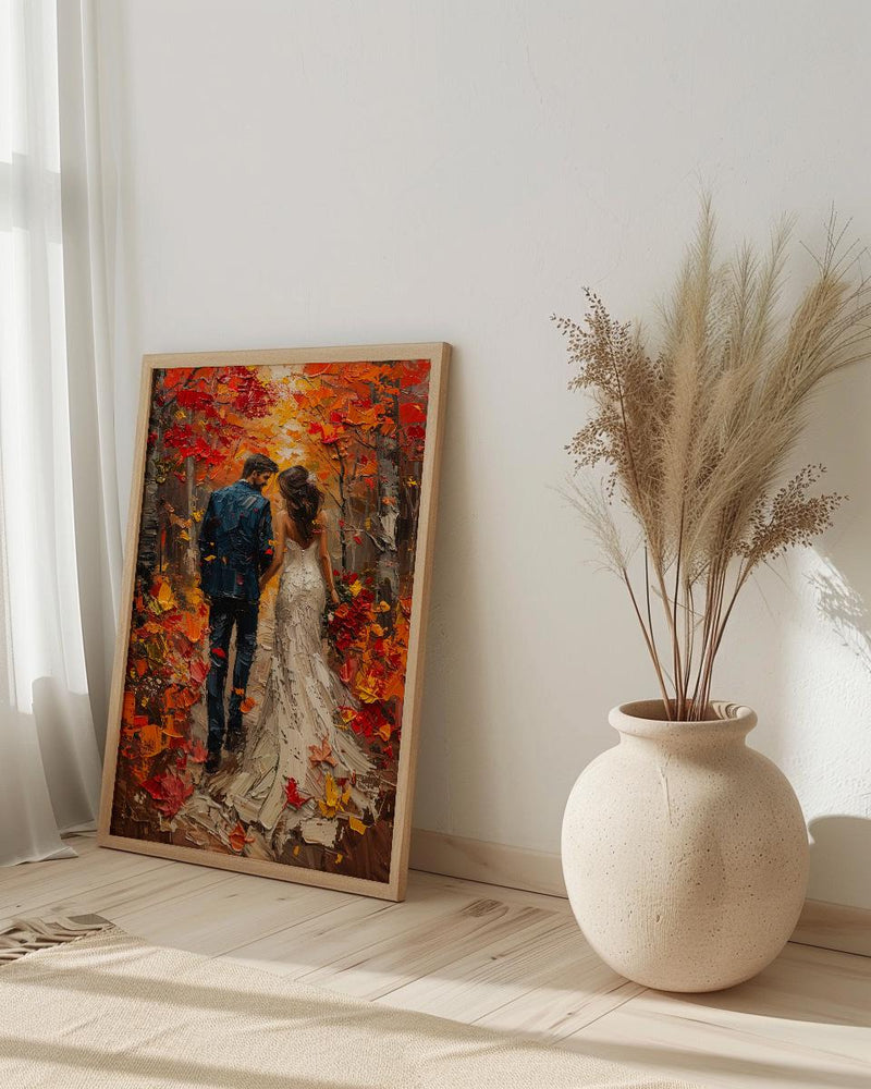 New England Fall Wall Art, Autumn Wedding Poster - Rustic Decor
