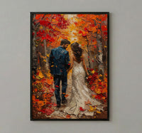 New England Fall Wall Art, Autumn Wedding Poster - Rustic Decor