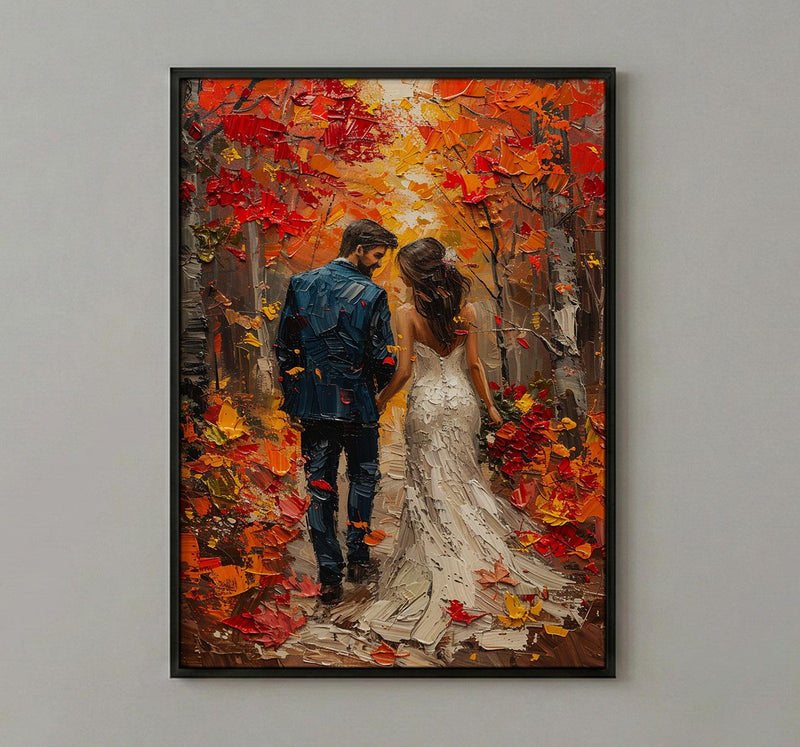 New England Fall Wall Art, Autumn Wedding Poster - Rustic Decor