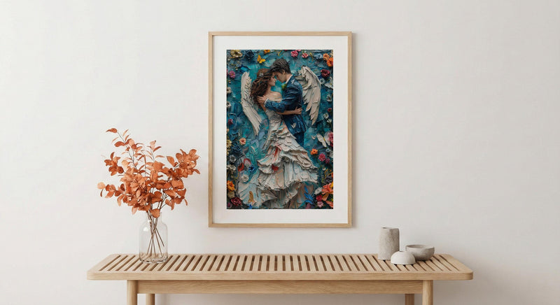 The Lovers Tarot Art Print, Mystic Wedding Decor - Newlywed Gift