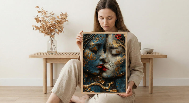 Two of Cups Print, Soulmate Tarot Decor - Anniversary Gift