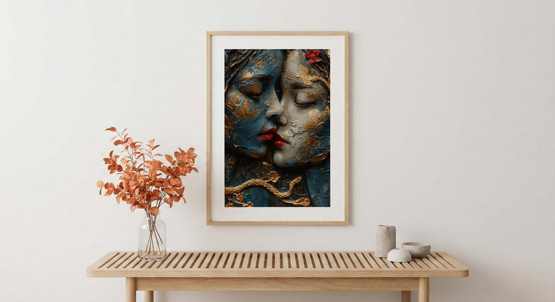 Two of Cups Print, Soulmate Tarot Decor - Anniversary Gift