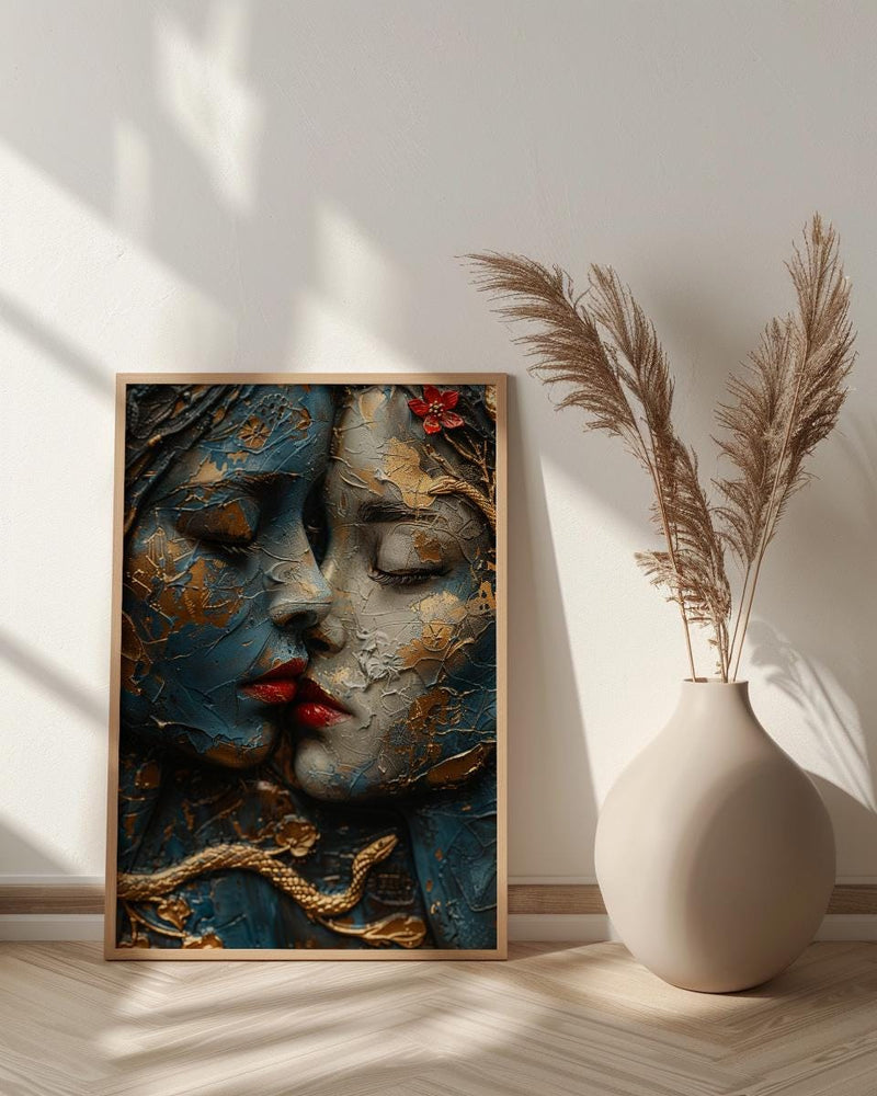 Two of Cups Print, Soulmate Tarot Decor - Anniversary Gift