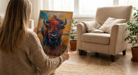 American Bison Art Print, Great Plains Decor - Patriotic Wildlife Landscape