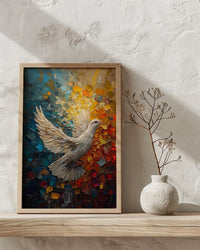 White Dove Liberty Poster, Peaceful Patriotic Decor - Historic Americana Art