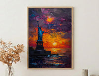 Statue Of Liberty Art Print, NYC Patriotic Decor - Independence Day Poster