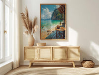 Thailand Window Wall Art, Beach Pad Thai Decor - Ocean Longtail Boat