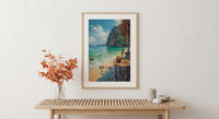 Thailand Window Wall Art, Beach Pad Thai Decor - Ocean Longtail Boat