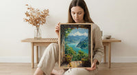 Philippines Window Poster, Chocolate Hills Decor - Tropical Mango Art
