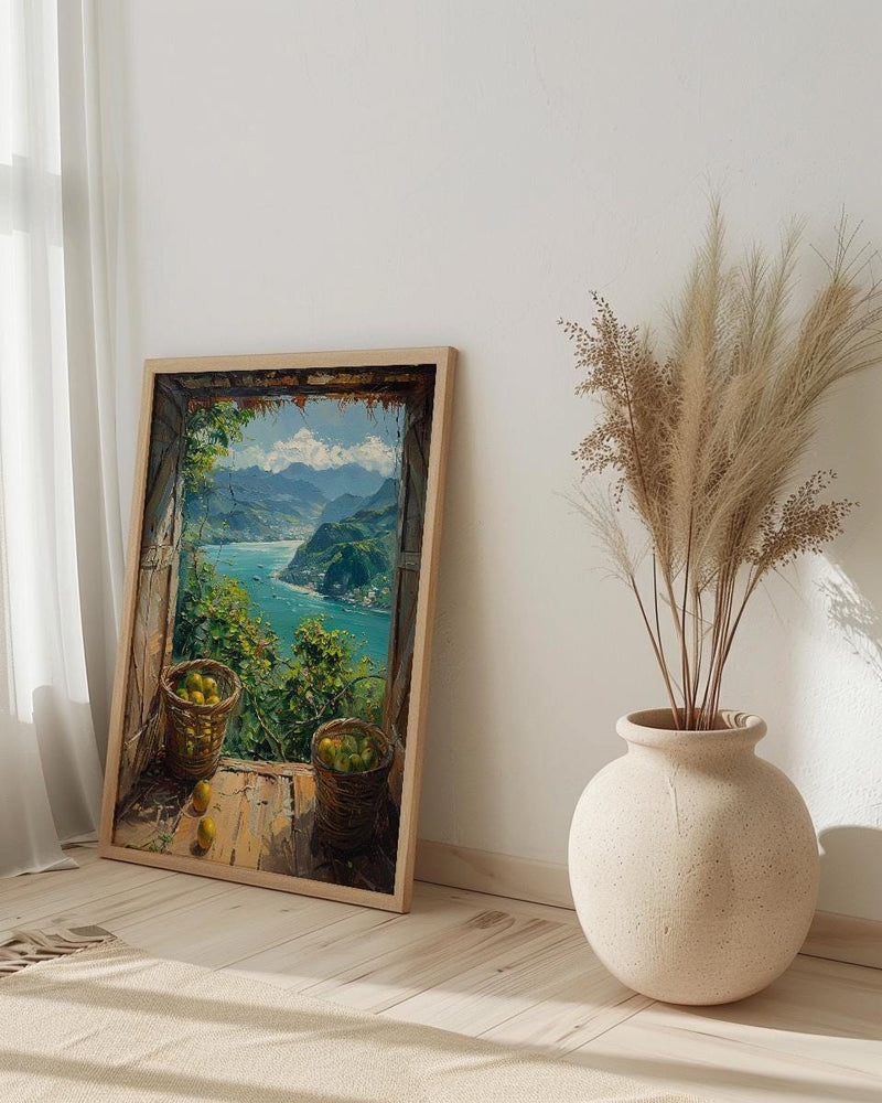 Philippines Window Poster, Chocolate Hills Decor - Tropical Mango Art