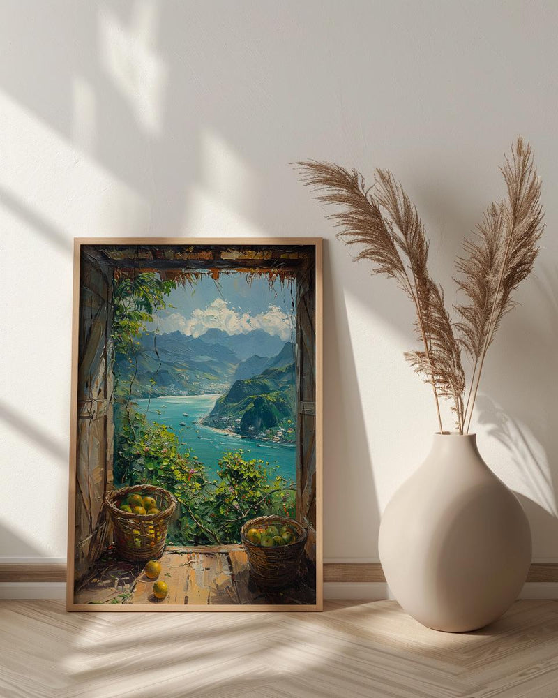 Philippines Window Poster, Chocolate Hills Decor - Tropical Mango Art