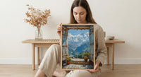 Himalayas Window Art Print, Snow Peak Decor - Prayer Flags Nepal