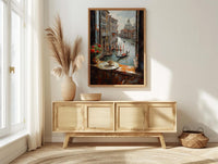 Venice Window Wall Art, Grand Canal Decor - Espresso Cup Mask Landscape