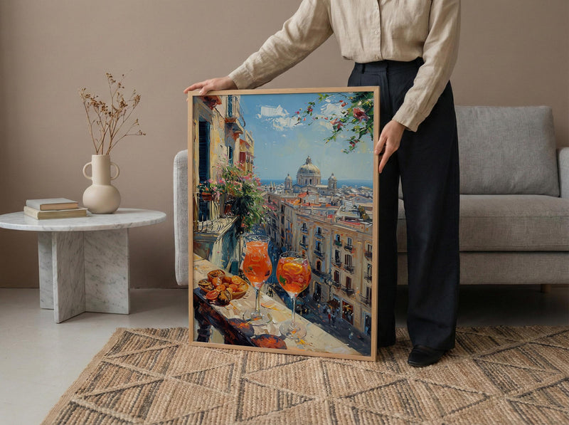 Barcelona Window Art Print, Gaudi Style Decor - Sangria Tapas Landscape