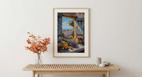 Provence Window Art Print, Lavender Decor - French Country Landscape