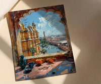 Jaipur Window Wall Art, Hawa Mahal Decor - Pink City Bangles Print