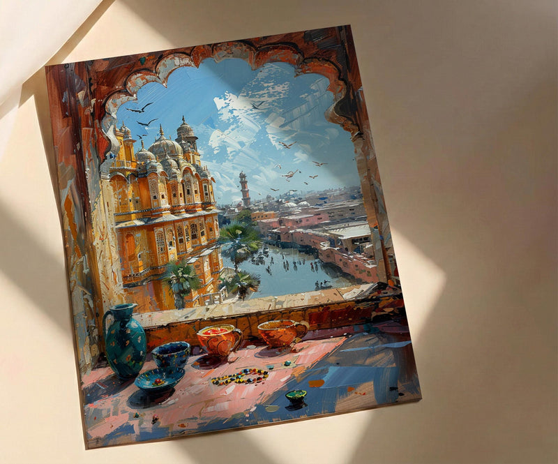 Jaipur Window Wall Art, Hawa Mahal Decor - Pink City Bangles Print