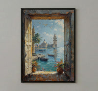 Mumbai Window Poster, Rainy City Wall Decor - Gateway of India Art