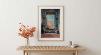 Rajasthan Desert Art Print, Camel Landscape Decor - Boho Pottery Poster