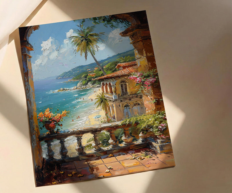 Goa Window Wall Art, Tropical Beach Decor - Palm Tree Summer Print