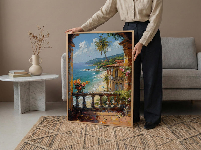 Goa Window Wall Art, Tropical Beach Decor - Palm Tree Summer Print