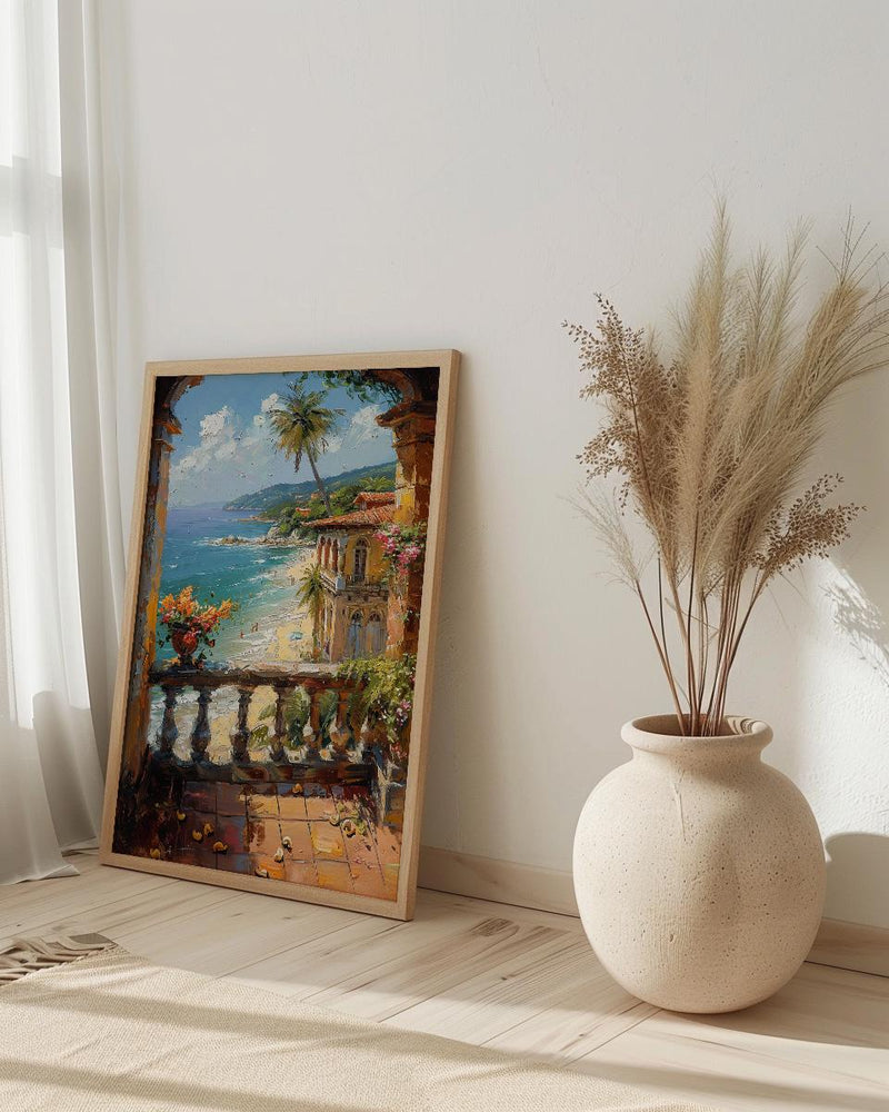 Goa Window Wall Art, Tropical Beach Decor - Palm Tree Summer Print