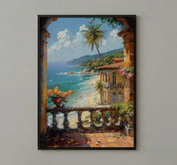 Goa Window Wall Art, Tropical Beach Decor - Palm Tree Summer Print