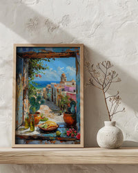 Mexico Window Art Print, Mexican Food Decor - Tacos Fake Window